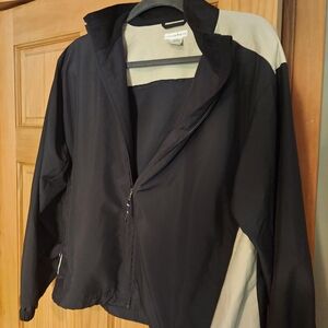 Cutter & Buck Womens Black and Cream Two-Tone Zipper Jacket Size Medium